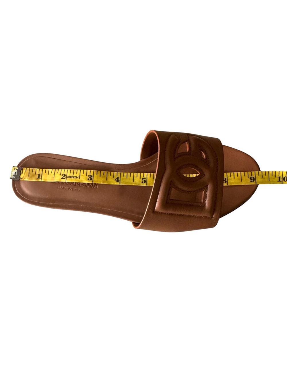 Dolce & Gabbana Bianca Calfskin Slides Sandals Light Brown - Picture 16 of 16